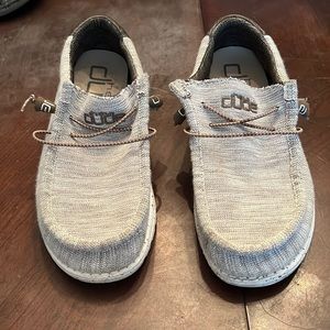 Hey Dude Men’s Light Gray Knit Slip-On Loafers